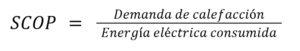 Formula del Coeficiente de operación estacional