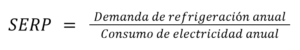 Formula del Radio de rendimiento energético estacional