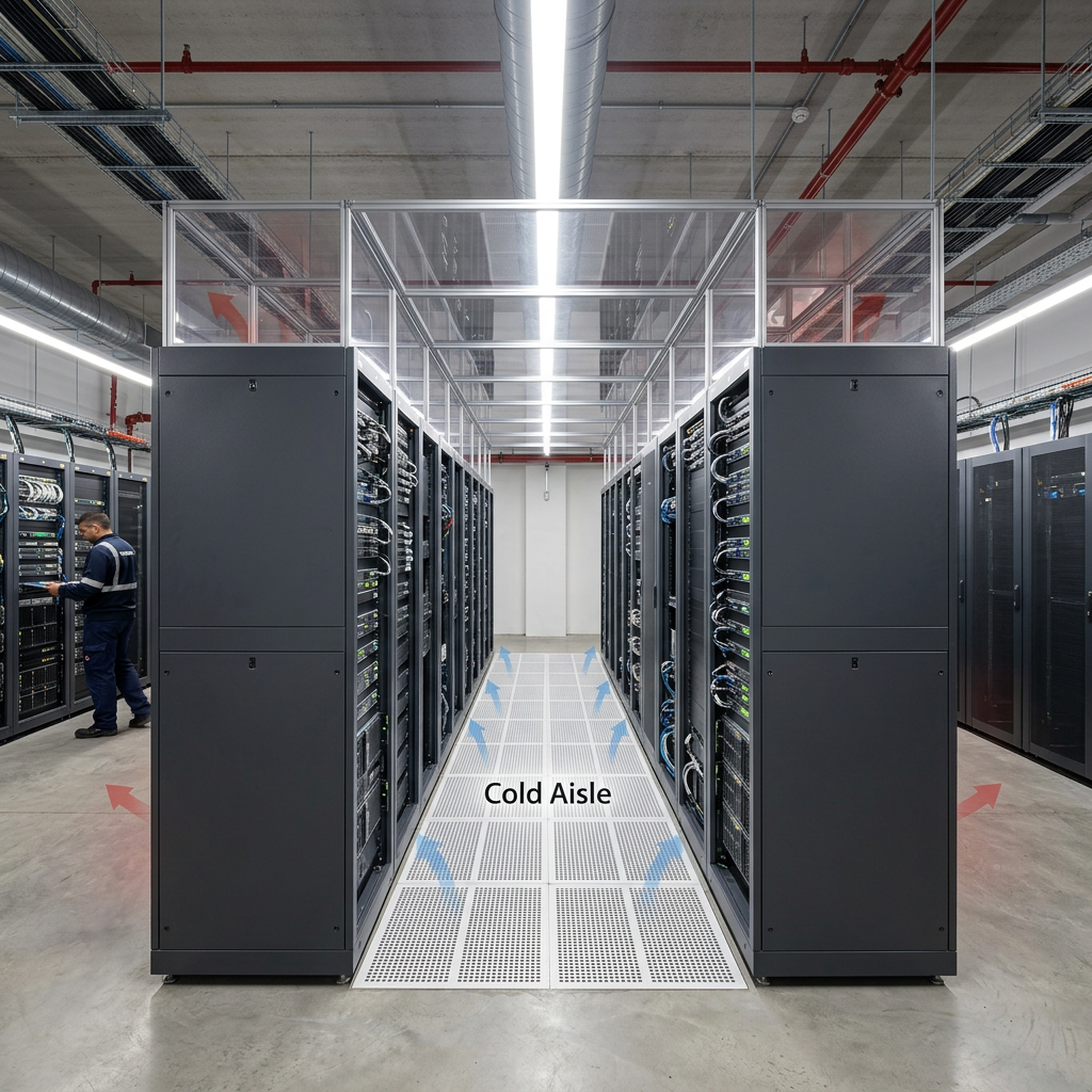 Hot aisle / cold aisle: optimización térmica en centros de datos