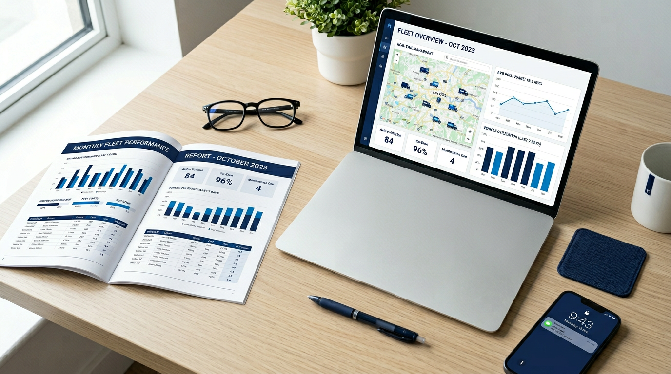 Informe mensual de flota municipal con datos verificados exportables