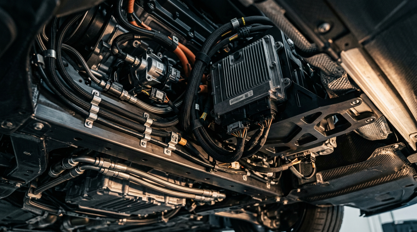 Detalle técnico de instalación CAN Secure en vehículo premium
