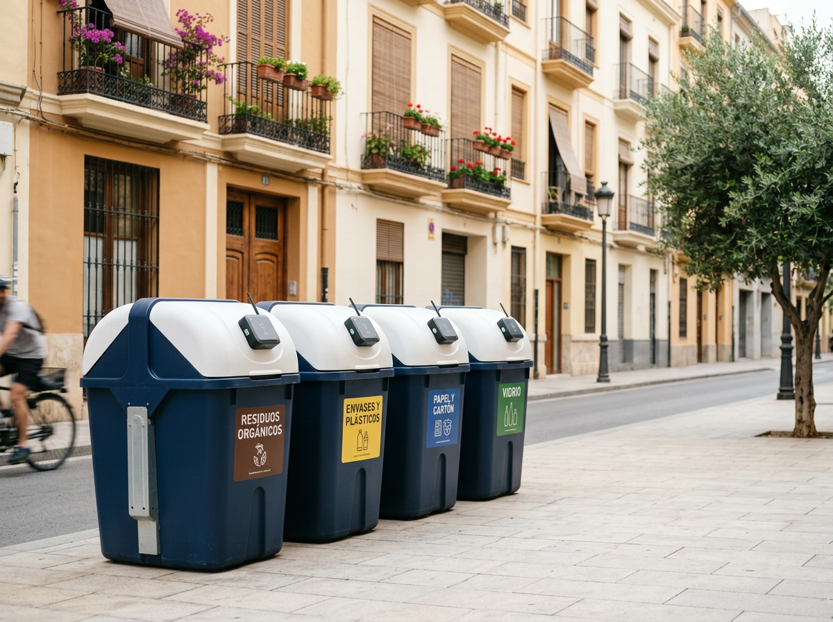 Contenedores urbanos con sensores de llenado