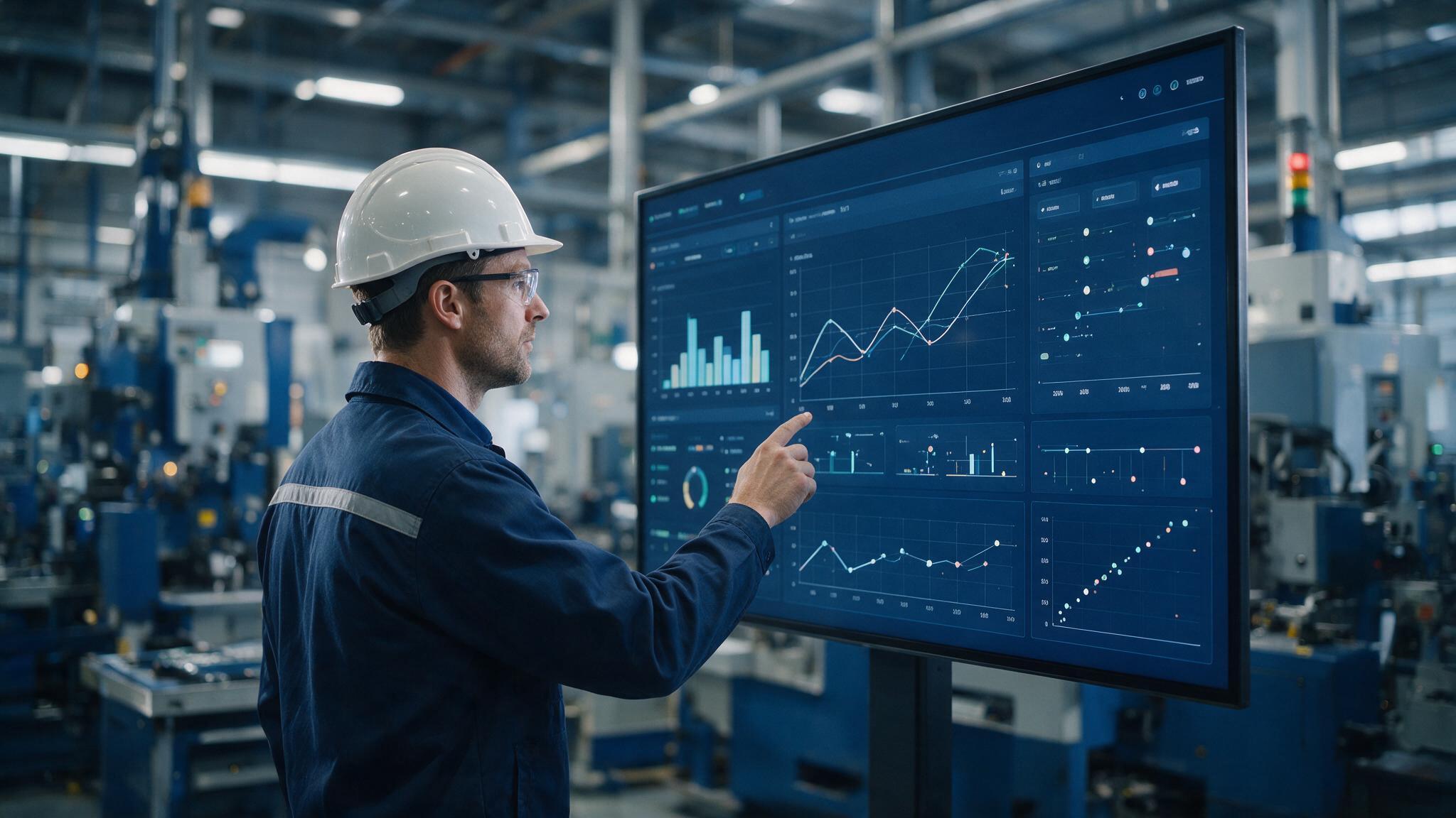 Ingeniero de planta revisando las curvas del proceso optimizado por el CAP de Anukys