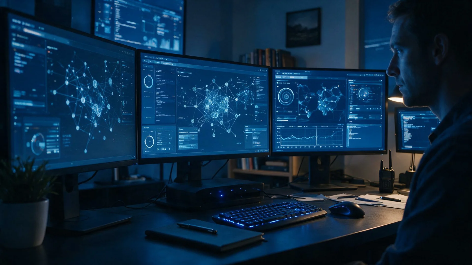 Analista de ciberseguridad de Anukys revisando vulnerabilidades de dispositivos y plataformas de geolocalización